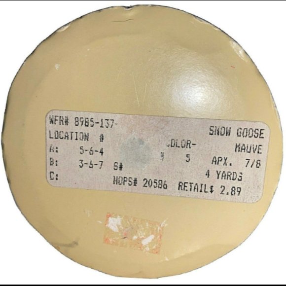 Ribbon Snow Goose Mauve WFR Ribbon Corp 7/8" Wide New Old Stock Vintage - Picture 7 of 9